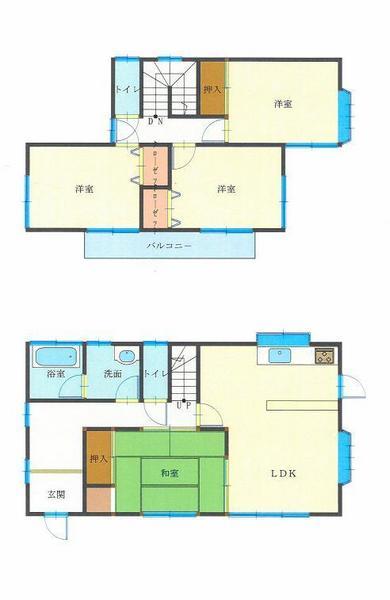 Floor plan. 9.5 million yen, 4LDK, Land area 215.55 sq m , Building area 96.88 sq m