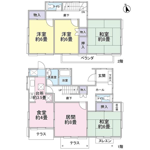 Floor plan. 12.5 million yen, 4LDK, Land area 199.46 sq m , Building area 108.47 sq m floor plan