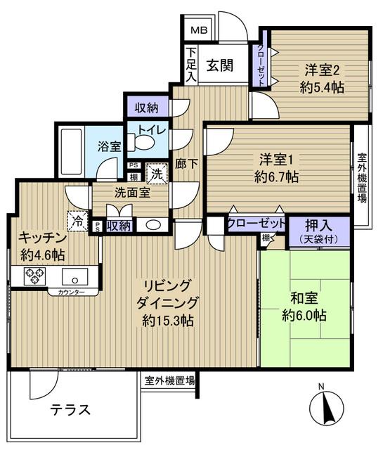 Floor plan. 3LDK, Price 17.8 million yen, Bright is the living of the occupied area 84.32 sq m 2 surface lighting