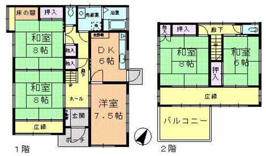 Floor plan. 22,800,000 yen, 5DK, Land area 165.3 sq m , Building area 109.06 sq m
