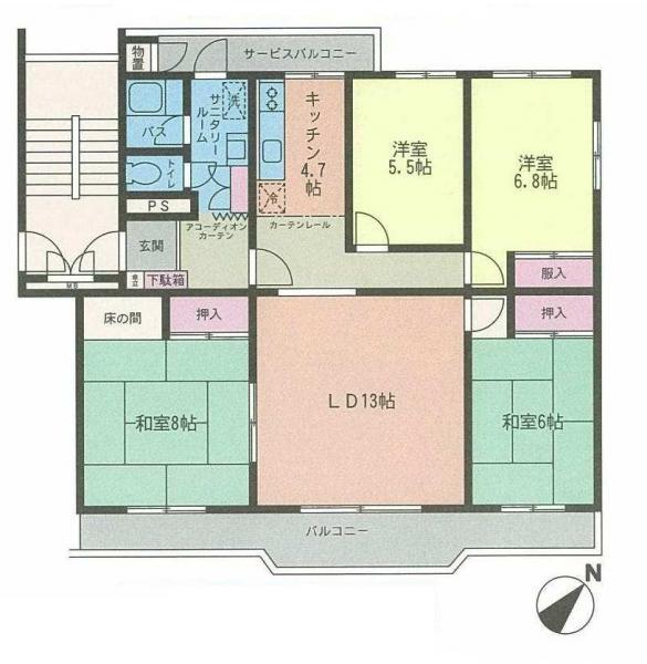Floor plan. 4LDK, Price 7.5 million yen, Footprint 101.37 sq m , Balcony area 21.7 sq m spacious 4LDK!