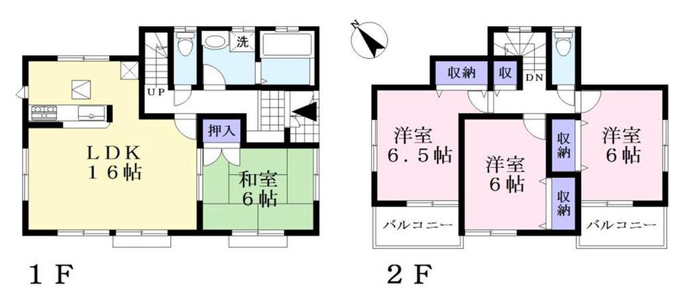 Floor plan. 24,800,000 yen, 4LDK, Land area 127.43 sq m , Building area 96.05 sq m 2 Building
