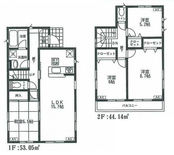Floor plan. 26,800,000 yen, 4LDK, Land area 139.53 sq m , Building area 97.19 sq m