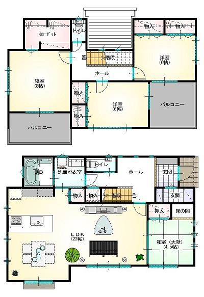 Floor plan. 35,300,000 yen, 4LDK, Land area 179.04 sq m , Building area 121.73 sq m