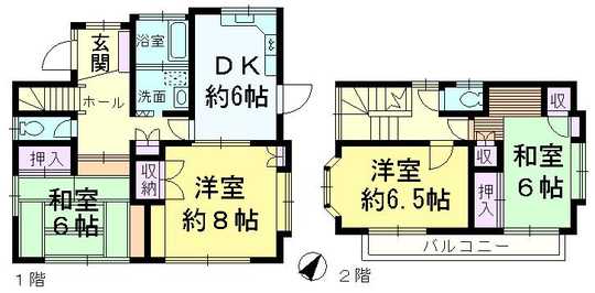 Floor plan. 16.3 million yen, 4DK, Land area 128 sq m , Building area 91.05 sq m