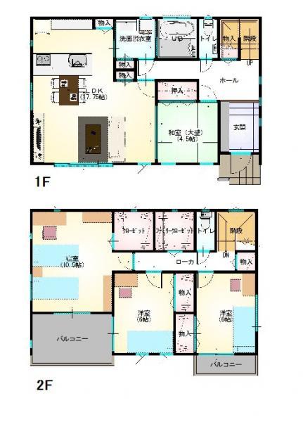 Floor plan. 34,800,000 yen, 4LDK, Land area 141 sq m , Building area 120.06 sq m sunlight is plug glad everyone gather LDK breadth of loose about 17 quires closet