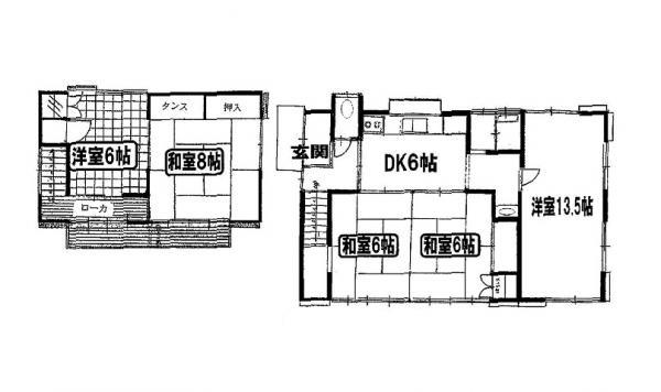 Floor plan. 9.8 million yen, 4DK, Land area 132 sq m , Building area 97.15 sq m Japanese-style connection between a 12 Pledge