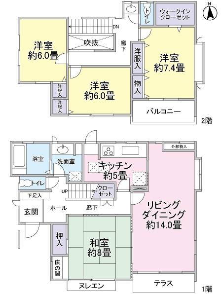 Floor plan. 23.8 million yen, 4LDK, Land area 182.46 sq m , Building area 120.07 sq m floor plan