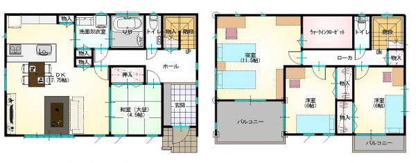 Floor plan. 34,800,000 yen, 4LDK, Land area 141 sq m , Building area 121.71 sq m