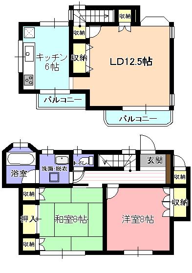 Floor plan. 9.8 million yen, 2LDK, Land area 106.22 sq m , Building area 85.28 sq m