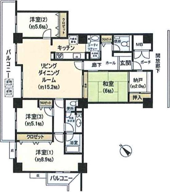 Floor plan. 4LDK + S (storeroom), Price 27,800,000 yen, Footprint 113.16 sq m , Balcony area 20.68 sq m