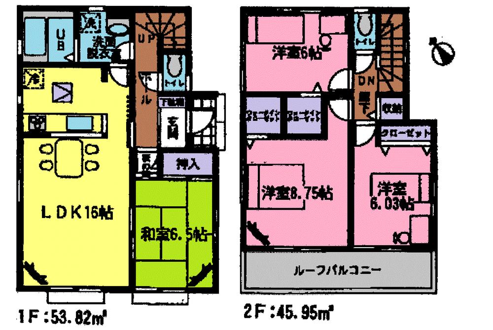 Floor plan. (1 Building), Price 22,900,000 yen, 4LDK+2S, Land area 168.27 sq m , Building area 99.77 sq m