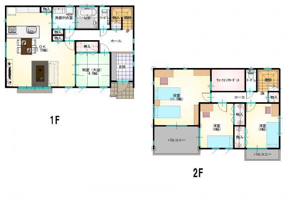 Floor plan. 34,800,000 yen, 4LDK, Land area 141 sq m , Building area 120 sq m