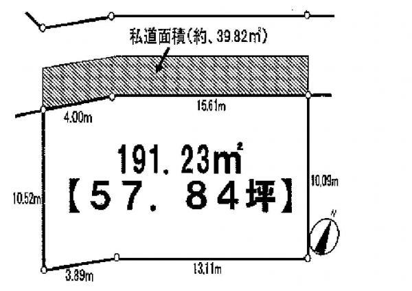 Compartment figure. Land price 15 million yen, Land area 191.23 sq m