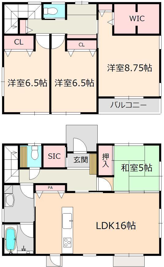 Building plan example (floor plan). Building plan example (1 compartment) 4LDK, Land price 14.5 million yen, Land area 136.24 sq m , Building price 15.3 million yen, Building area 111.78 sq m