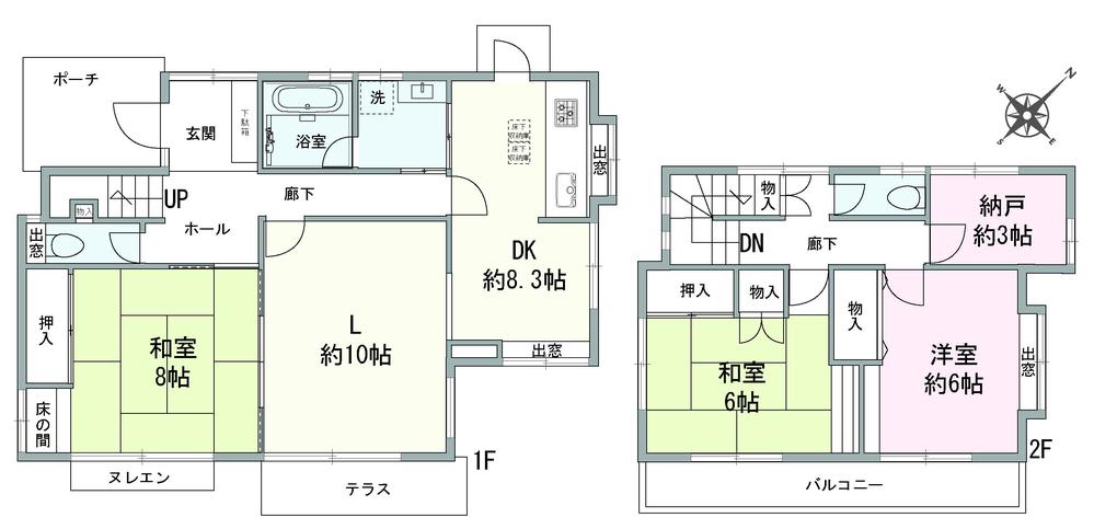 Floor plan. 17.5 million yen, 3LDK + S (storeroom), Land area 235.1 sq m , Building area 109.3 sq m