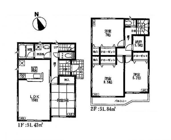 Floor plan. 27,800,000 yen, 4LDK+S, Land area 119.6 sq m , Building area 103.27 sq m