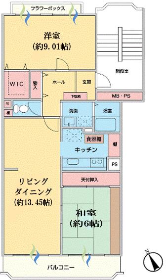 Floor plan. 2LDK + S (storeroom), Price 6.3 million yen, Occupied area 73.06 sq m , Balcony area 7.46 sq m