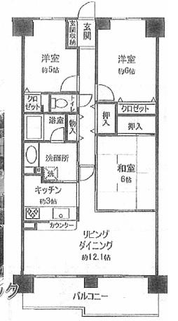 Floor plan. 3LDK, Price 15.5 million yen, Occupied area 74.11 sq m