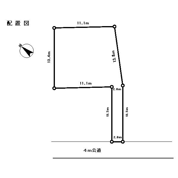 Compartment figure. Land price 9.8 million yen, Land area 190 sq m