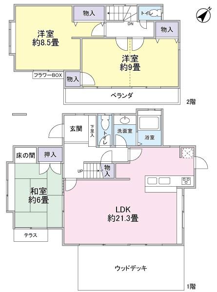 Floor plan. 23,900,000 yen, 3LDK, Land area 192.29 sq m , Building area 97.29 sq m floor plan
