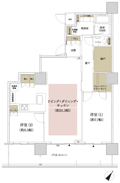 Floor: 2LDK + WIC + N, the occupied area: 82.06 sq m, Price: TBD