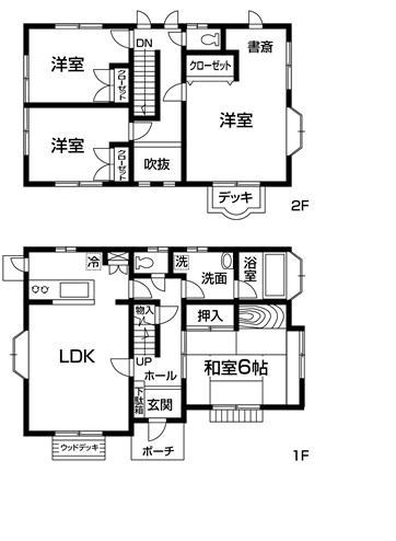Floor plan. 17.3 million yen, 4LDK, Land area 223.87 sq m , Building area 123.08 sq m