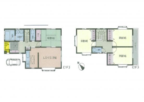 Floor plan. 19.9 million yen, 4LDK, Land area 134.91 sq m , Building area 93.98 sq m All rooms 6 quires more spacious floor plan!