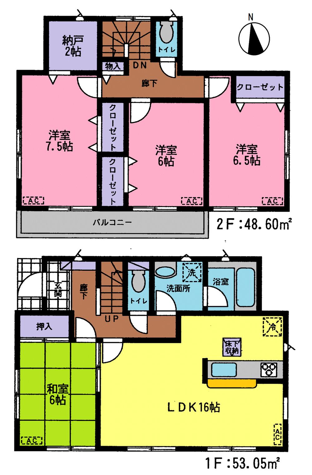 Floor plan. 20.8 million yen, 4LDK + S (storeroom), Land area 164.78 sq m , Building area 101.65 sq m