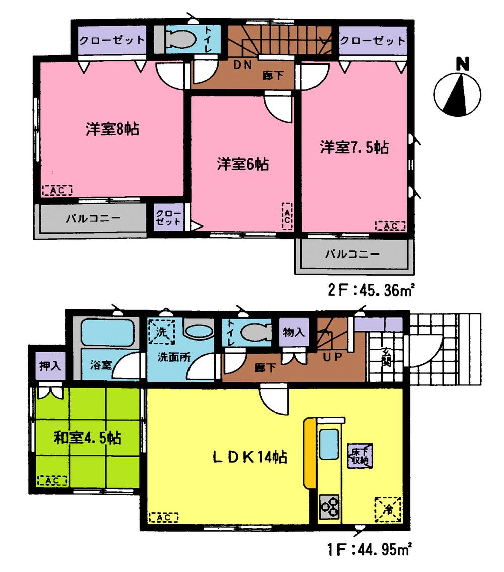 Floor plan. (3 Building), Price 19,800,000 yen, 4LDK, Land area 166.91 sq m , Building area 90.31 sq m