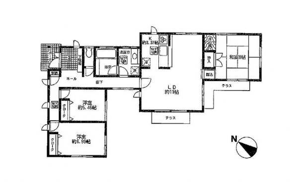 Floor plan. 32,890,000 yen, 3LDK, Land area 475.8 sq m , Since the building area 95.47 sq m site is wide, Is it a house of luxurious one-story construction is how