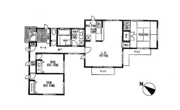 Floor plan. 32,890,000 yen, 3LDK, Land area 475.8 sq m , Since the building area 95.47 sq m site is wide, Is it a house of luxurious one-story construction is how