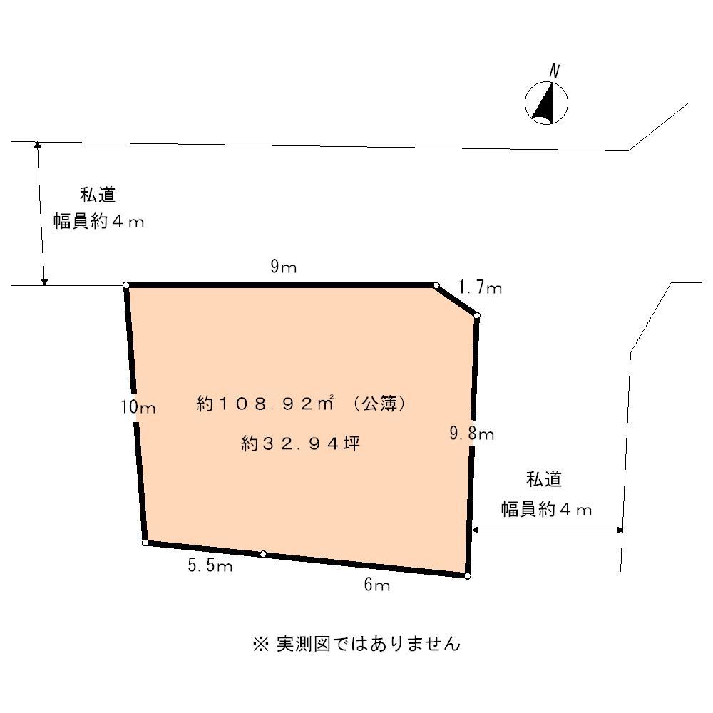 Compartment figure. Land price 5.5 million yen, Land area 108.92 sq m