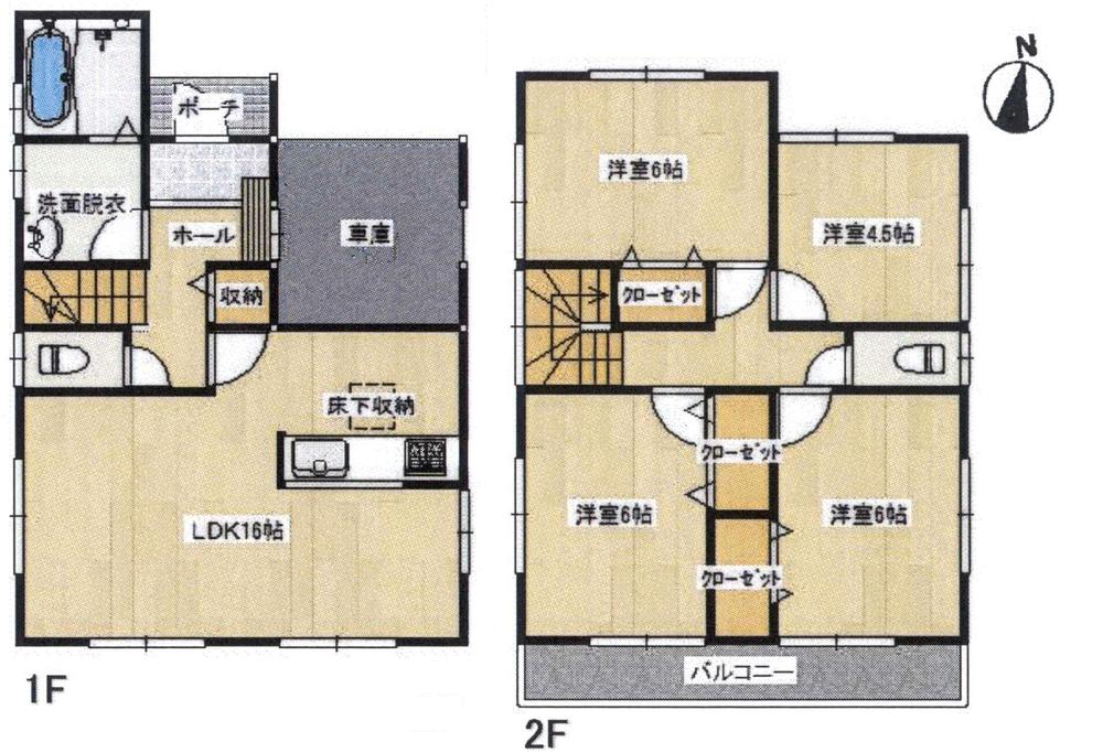Floor plan. (Building 2), Price 19,800,000 yen, 4LDK, Land area 103 sq m , Building area 91.91 sq m