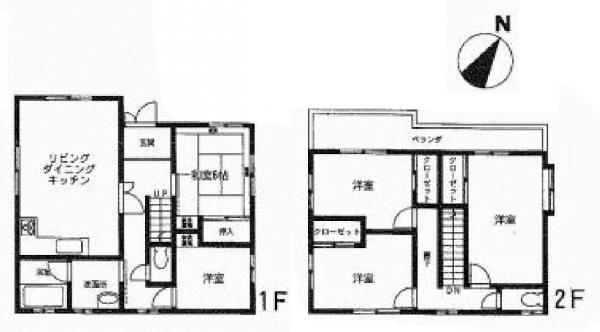 Floor plan. 21,800,000 yen, 5LDK, Land area 165.28 sq m , Building area 121 sq m