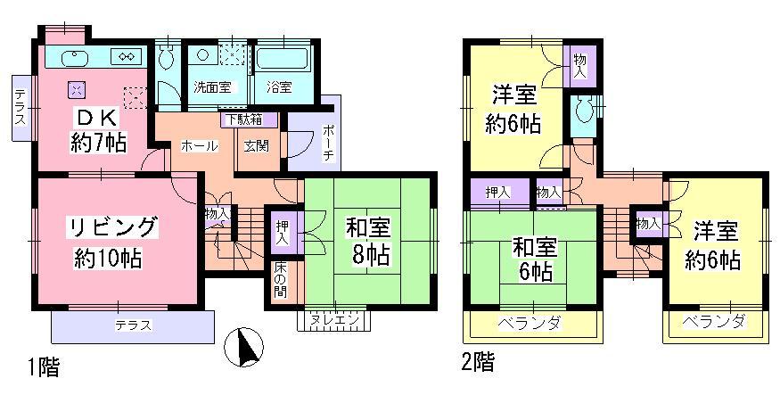 Floor plan. 11.8 million yen, 4LDK, Land area 210.24 sq m , Building area 105.16 sq m