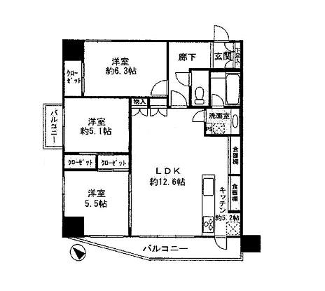 Floor plan. 3LDK, Price 21.5 million yen, Occupied area 80.46 sq m floor plan