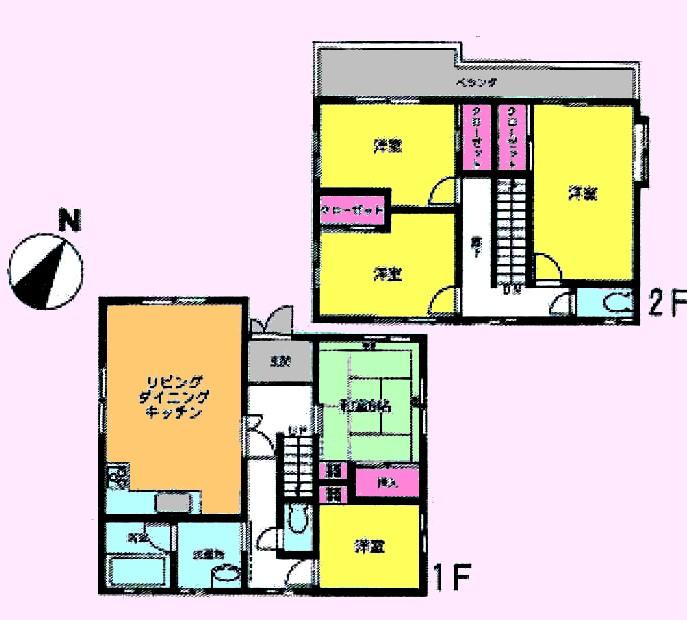 Floor plan. 21,800,000 yen, 5LDK, Land area 165.28 sq m , Building area 121 sq m