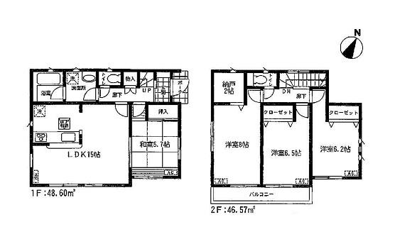 Floor plan. 15.8 million yen, 4LDK+S, Land area 135.13 sq m , Building area 95.17 sq m