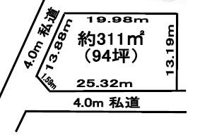 Compartment figure. Land price 26 million yen, Land area 311 sq m