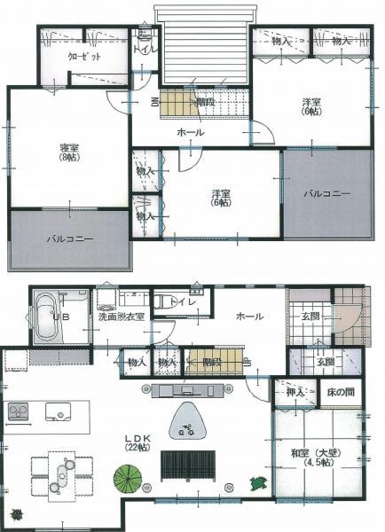 Floor plan. 35,300,000 yen, 4LDK, Land area 212.42 sq m , Building area 121.73 sq m