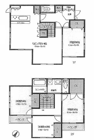 Floor plan. 24,800,000 yen, 4LDK+S, Land area 167.84 sq m , Floor plan of the building area 106.4 sq m All rooms are Western-style.