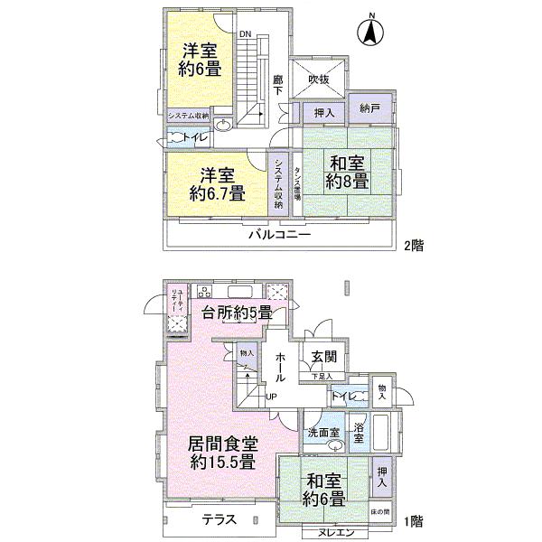 Floor plan. 25,300,000 yen, 4LDK + S (storeroom), Land area 197.73 sq m , Building area 131.18 sq m floor plan