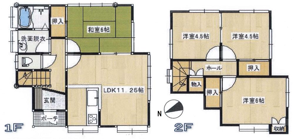 Floor plan. 15.8 million yen, 4LDK, Land area 100.86 sq m , Building area 76.59 sq m