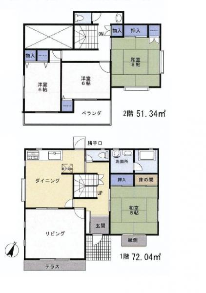 Floor plan. 18.5 million yen, 4LDK, Land area 193.47 sq m , Building area 123.38 sq m