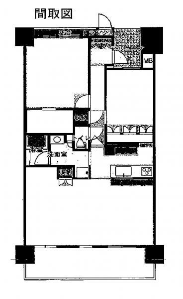 Floor plan. 2LDK, Price 26 million yen, Occupied area 85.88 sq m , Balcony area 16.3 sq m