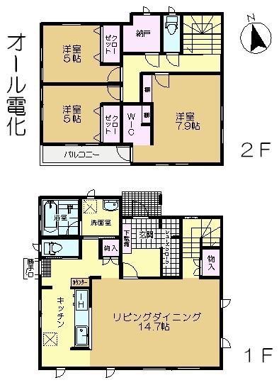 Floor plan. 31,800,000 yen, 3LDK+S, Land area 189.71 sq m , Building area 109.5 sq m