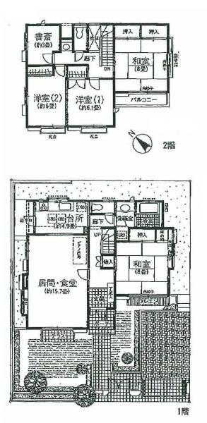 Floor plan. 19,800,000 yen, 4LDK+S, Land area 182.71 sq m , Building area 124.41 sq m