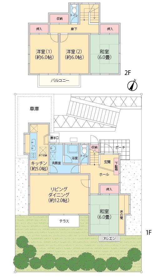 Floor plan. 16.5 million yen, 4LDK, Land area 174.76 sq m , Building area 122.12 sq m Zenshitsuminami direction, Housing wealth