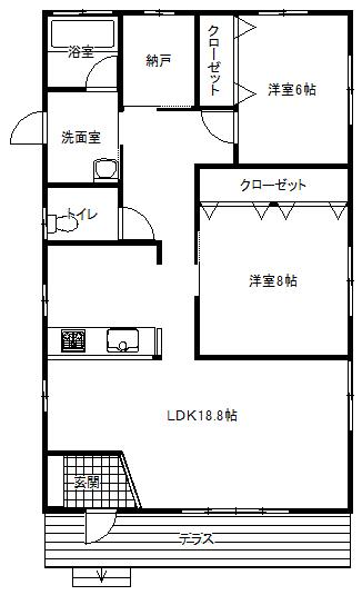 Floor plan. 19,800,000 yen, 2LDK + S (storeroom), Land area 655.4 sq m , Building area 86.12 sq m